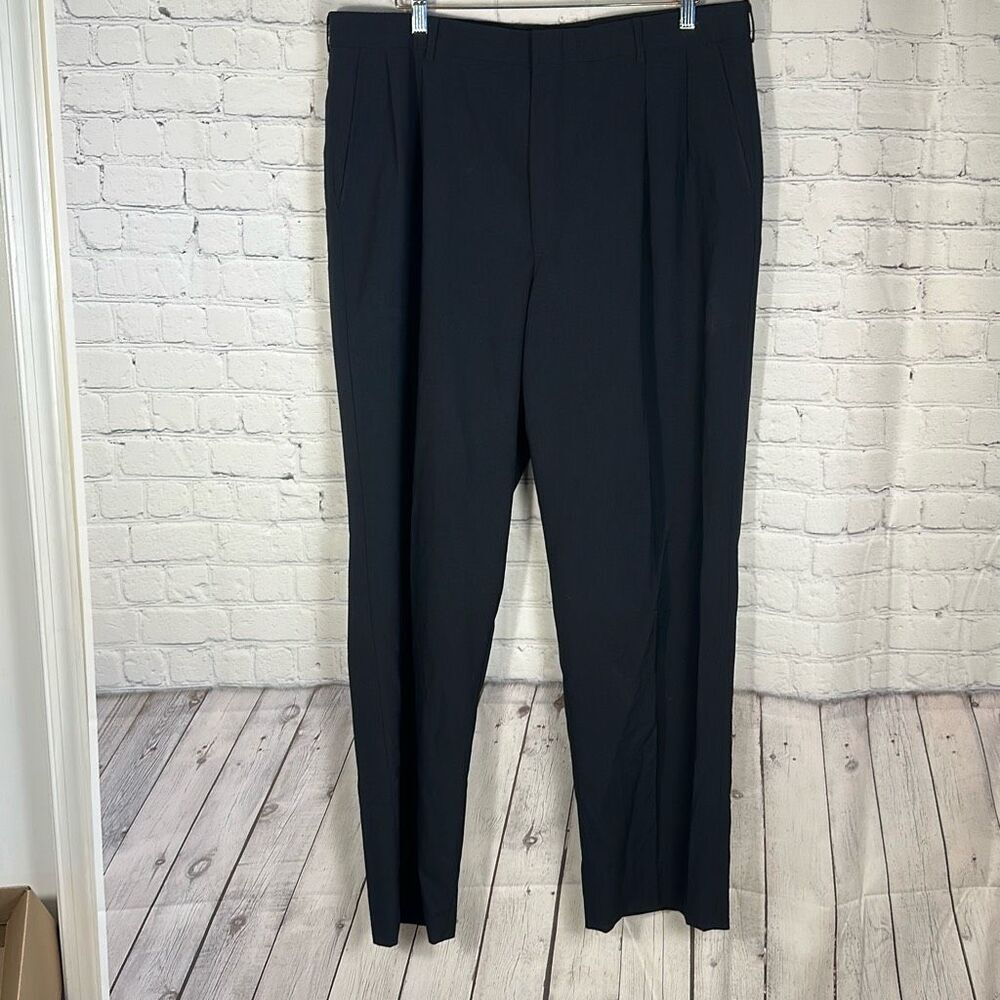Brooks Brothers Mens Dress Black Pants 100% Worsted Wool Made in the USA FLAW